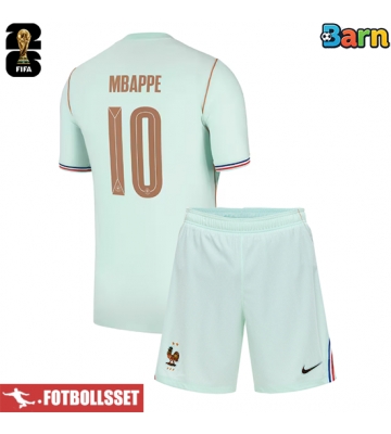 Frankrike Kylian Mbappe #10 Bortatröja Barn VM 2026 Kortärmad (+ Korta byxor)